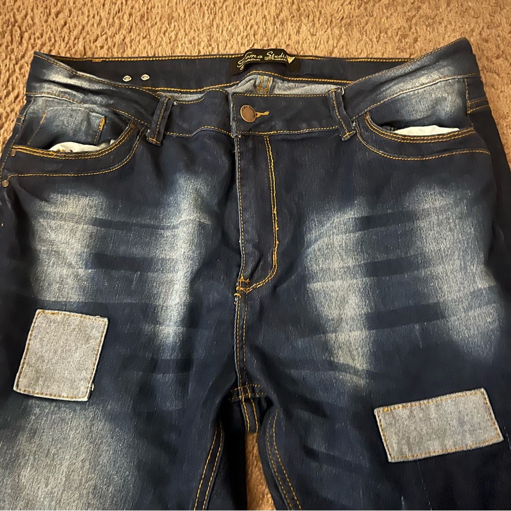 Patched Denim Jeans